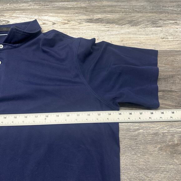 Greyson Navy Blue Mens XL Short Sleeve Luxury‎ Performance Golf Pique Polo Shirt - Picture 6 of 8